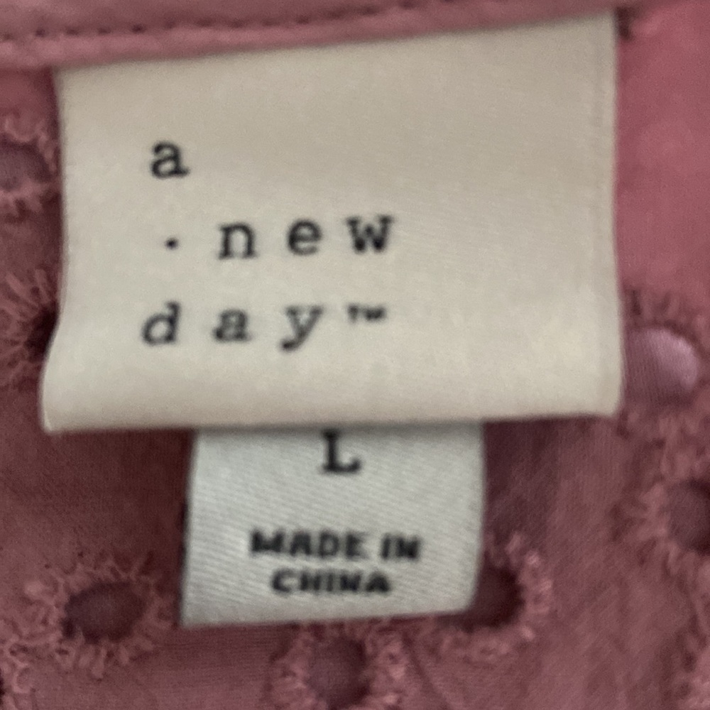 Peasant Romantic A New Day Short Sleeve Blouse Top Ruffle Sleeves Pink L - Picture 5 of 6